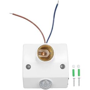 Motion Sensor E27 Lamp Holder, Automatic Motion Sensing, Intelligent Light Control, Easy Socket Design, Wide Application for Garage, Basement, Porch, Closets, Versatile in Kuwait