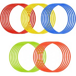 30 PCS Agility Rings Speed Training Set: 15" Exercise Speed Circle Jump Hoops for Soccer Football Footwork Coordination Speed Drill and Athletic Training Equipment in Saudi Arabia