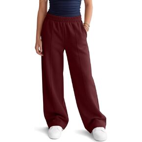 Girls Athletic Sweatpants Wide Leg Active Baggy Loose Fit Casual Elastic Waist Straight Pants with Pockets in Kuwait
