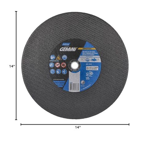 Norton 66252835386 14x1/8x1/20mm Gemini Metal HD AO High Speed Cut-Off Wheels, Heavy Duty, Type 01/41, 24 Grit, 10 Pack in Kuwait