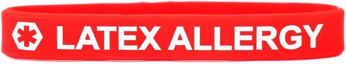Latex Allergy Medical Alert Wristband Bracelet in Red in Kuwait
