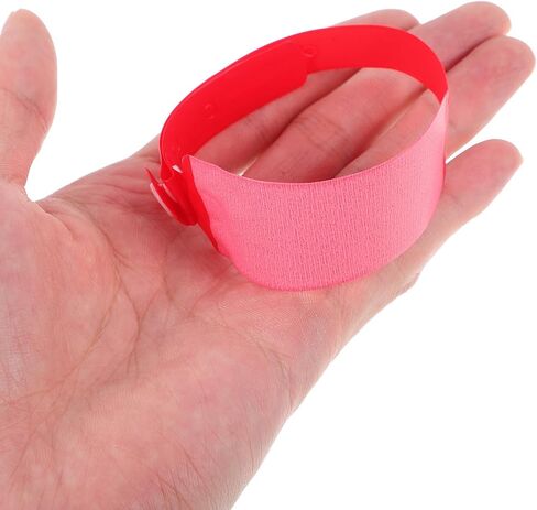 100pcs Disposable PVC Patient Identification Wristbands Red Adjustable Hospital Id Bands for Adult Patient Recordkeeping in Kuwait