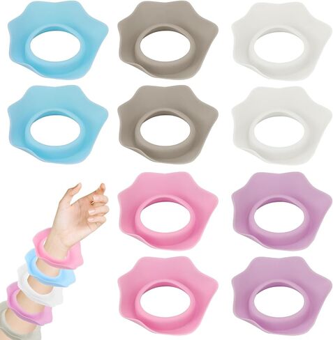 Silicone Face Wash Wristbands 10 Pack Multicolor | Water-Resistant Non-Slip Quick-Dry Elastic Spa Cuffs, Drip-Blocking Wrist Bands for Makeup Removal, Yoga, Running in Saudi Arabia