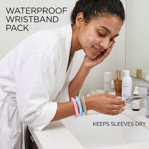 Silicone Face Wash Wristbands 10 Pack Multicolor | Water-Resistant Non-Slip Quick-Dry Elastic Spa Cuffs, Drip-Blocking Wrist Bands for Makeup Removal, Yoga, Running in Saudi Arabia