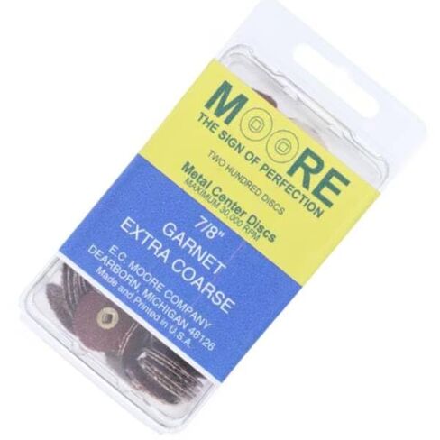 EC Moore BC-78-GXCBB Paper Discs Brass Center 7/8 Garnet Extra Coarse 200/Pk in Kuwait