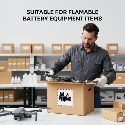 Great Eastern 500 Pcs Lithium Ion Battery Caution Labels – 4" x 4" Waterproof Semi-Gloss | Strong Adhesive for Shipping, Packaging, Transport & Fragile Handling Labels (1 Roll) in Saudi Arabia