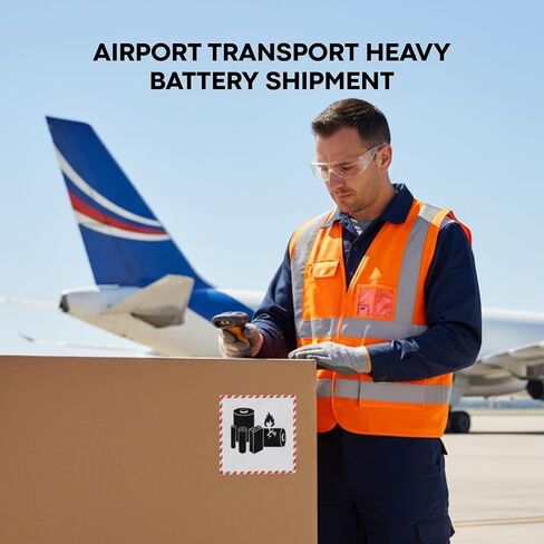 Great Eastern 500 Pcs Lithium Ion Battery Caution Labels – 4" x 4" Waterproof Semi-Gloss | Strong Adhesive for Shipping, Packaging, Transport & Fragile Handling Labels (1 Roll) in Saudi Arabia