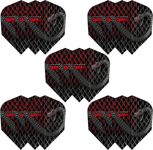 Harrows Taipan Dart Flights | 5 x Sets Darts Flights (15 Flights Total) I 100 Micron Dart Flights I Premium Extra Strong Made in UK I Professional Darts Accessories in Kuwait