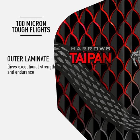 Harrows Taipan Dart Flights | 5 x Sets Darts Flights (15 Flights Total) I 100 Micron Dart Flights I Premium Extra Strong Made in UK I Professional Darts Accessories in Kuwait