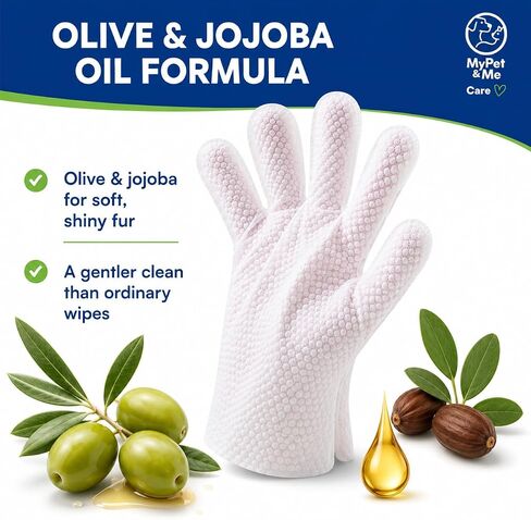 Mypet & Me Travel Cleaning Gloves - 6 CT | مناديل لا شطف للحيوانات الأليفة للكلاب والقطط | القفازات اللطيفة وترطيب القفازات | منظف ​​مخلب سهل وحمام الكلاب in Kuwait