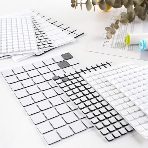 Briartw 3D Double Sided Adhesive Foam Squares, 1302 Pcs Black Permanent Adhesive Dots for Scrapbooking, Card Making - 924 Small (6mm) & 378 Large (12.5mm) Mixed Size Dimensional Foam Tape in Kuwait