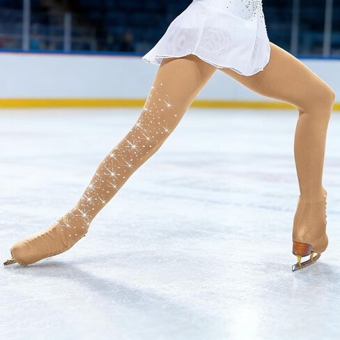 Professional Women ' s Figure Skating Tights High Elasticity Breathable for Training High Stretch Nylon Tights in Kuwait