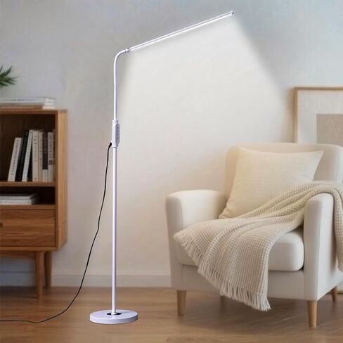 مصباح أرضي LED طويل للغاية CGBE: مصابيح أرضية مقاس 23.6 بوصة لقراءة الطلاب - مصباح أرضي قابل للتعديل بزاوية 360 درجة لفني الأظافر - مصباح رموش للتحكم باللمس للرموش in Kuwait