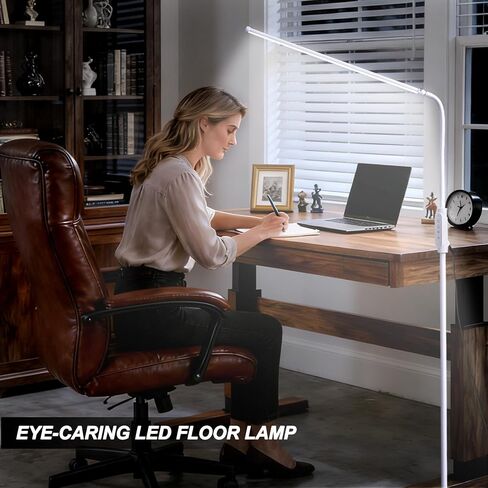 مصباح أرضي LED طويل للغاية CGBE: مصابيح أرضية مقاس 23.6 بوصة لقراءة الطلاب - مصباح أرضي قابل للتعديل بزاوية 360 درجة لفني الأظافر - مصباح رموش للتحكم باللمس للرموش in Kuwait
