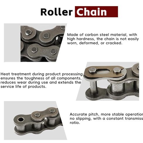 findmall 80H Heavy Duty Roller Chain 10 Feet with 1 Connecting Links, 120 Links, Carbon Steel in Kuwait
