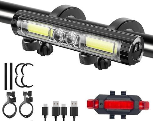 Bike Lights for Night Riding,1500 Lumens High and Low Beam Front Light, OLED Display USB-C Rechargeable Bicycle Lights,IPX6 Waterproof Bike Headlight for MTB,Off-Road,City Riding(Included Tail Light) in Kuwait
