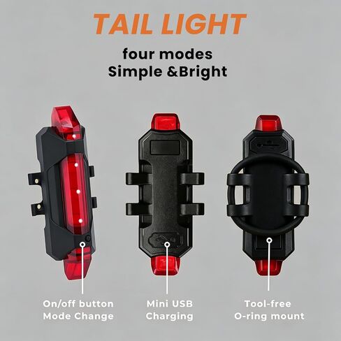 Bike Lights for Night Riding,1500 Lumens High and Low Beam Front Light, OLED Display USB-C Rechargeable Bicycle Lights,IPX6 Waterproof Bike Headlight for MTB,Off-Road,City Riding(Included Tail Light) in Kuwait