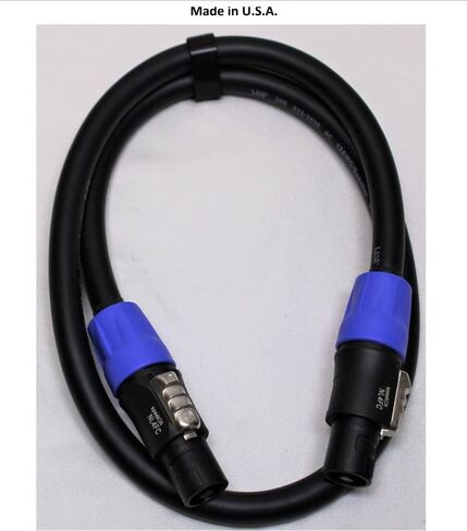 LASE 4 Ft Speakon to Speakon PA Speaker Cable w/NEUTRIK NL4FC 12ga 4 Conductor Pure Copper Wire with Original Neutrik Connectors. Made in USA. in Kuwait