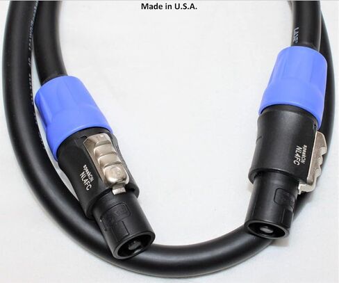 LASE 4 Ft Speakon to Speakon PA Speaker Cable w/NEUTRIK NL4FC 12ga 4 Conductor Pure Copper Wire with Original Neutrik Connectors. Made in USA. in Kuwait
