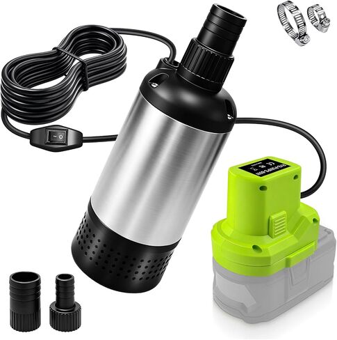 Cordless Submersible Water Pump Compatible with Ryobi 18V Battery, 1000GPH Brushless High Flow Sump Pump with 14.8ft Cable, Portable Water Pump for Swimming Pool Draining (No Battery) in Kuwait