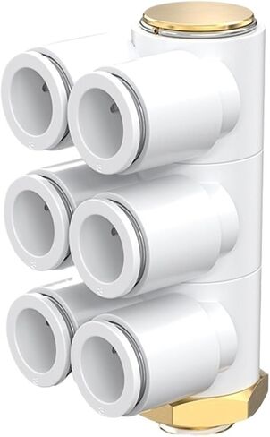 Threaded Double Group Six Way Quick Change Connector KQ2ZT 04 06 08 10 12-M5 01S 02S 03S 1Pcs(S-KQ2T08-03S) in Kuwait
