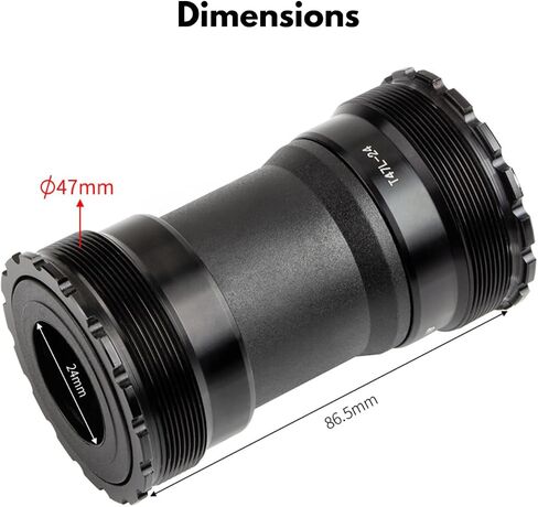 T47 Ceramic Bearing Bottom Bracket for 24mm Spindle and 86mm BB Shells - Compatible with Shimano Hollowtech II Cranksets - High-Performance Road & MTB BB in Saudi Arabia