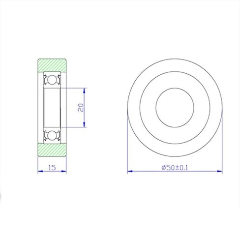 منتجات نقل الطاقة PU 6904 محمل مغطى بالبولي يوريثين 20x50x15 مللي متر عمود 20 مللي متر PU690450-15 غطاء يوريتان PU6904 محامل كروية in Kuwait