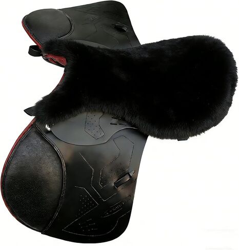 Genuine Sheepskin Saddle Pad, Breathable and Non-Slip British-Style Sheepskin Saddle Seat Cover in Saudi Arabia
