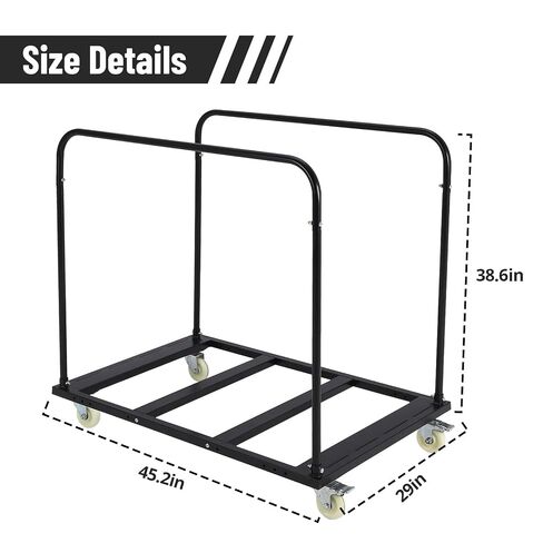 Folding Table Cart, 1800 LBS Heavy Duty Table Trolley with 5" Swivel Wheels, Desk Trolley for Garage, Home, Warehouse, Party Event Hotel Furniture 10 Table Capacity in Kuwait