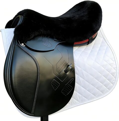 Genuine Sheepskin Saddle Pad, Breathable and Non-Slip British-Style Sheepskin Saddle Seat Cover in Saudi Arabia