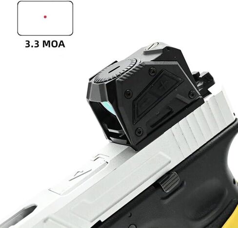 3.3 MOA Motion-Activated Mini Red Dot Compact Reflex Sight，FMC Lens Optics Scope，8 Day & 2 Night Brightness，with MOS/RMR Footprint Plates Base & 20mm Rail Riser Mount，Black in Kuwait
