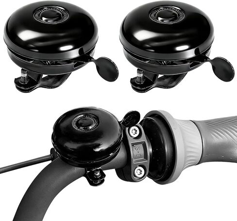 Mini Metal Bike Bells, 2 PCS Zinc Alloy Classic Bicycle Bell for Adult Bikes Resounding Bike Horn Fully Loud Ringing Sound, Easy Installation, Bicycle Accessories in Kuwait