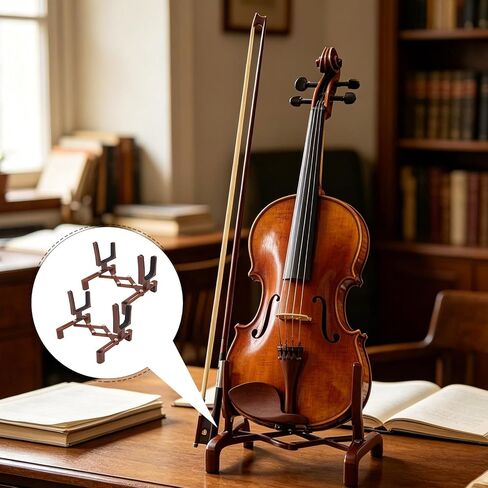 2pcs Folding Violin Stand for Musicians and Students, Portable Abs Music Instrument Holder with Curved Cradle for Stable Placement, for Performances and Studio Use in Kuwait