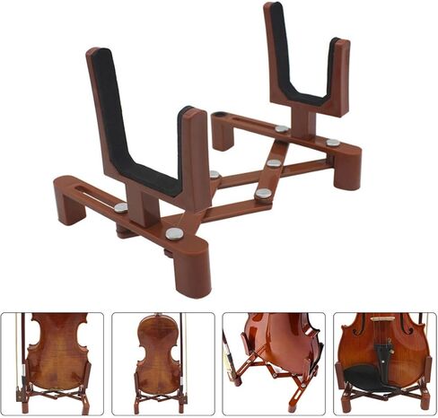 2pcs Folding Violin Stand for Musicians and Students, Portable Abs Music Instrument Holder with Curved Cradle for Stable Placement, for Performances and Studio Use in Kuwait