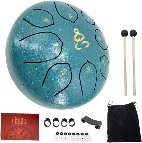 Rain Drum for Outside 6 Inches 8 Notes C Major Steel Tongue Drum Percussion Instrument with Mallets Music Book and Bag in Kuwait