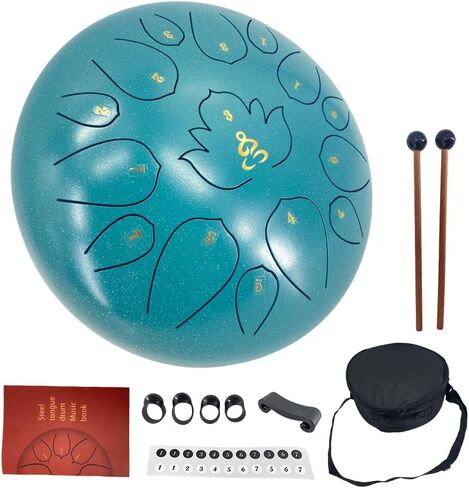 Rain Drum for Outside 6 Inches 8 Notes C Major Steel Tongue Drum Percussion Instrument with Mallets Music Book and Bag in Kuwait