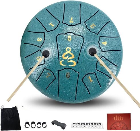 Rain Drum for Outside 6 Inches 8 Notes C Major Steel Tongue Drum Percussion Instrument with Mallets Music Book and Bag in Kuwait