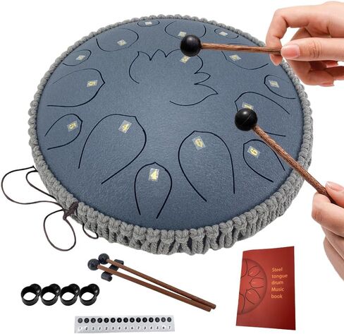 Rain Drum for Outside 6 Inches 8 Notes C Major Steel Tongue Drum Percussion Instrument with Mallets Music Book and Bag in Kuwait