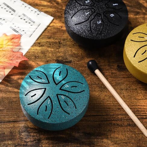 Steel Tongue Rain Drum - 3 Inch 6 Notes for Garden, for Outside, Mini Hand Yard Rhythm for Outdoor Garden Symphony (Blue) in Kuwait