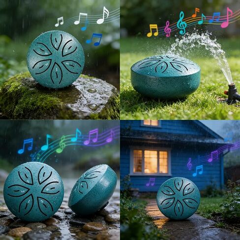 Steel Tongue Rain Drum - 3 Inch 6 Notes for Garden, for Outside, Mini Hand Yard Rhythm for Outdoor Garden Symphony (Blue) in Kuwait