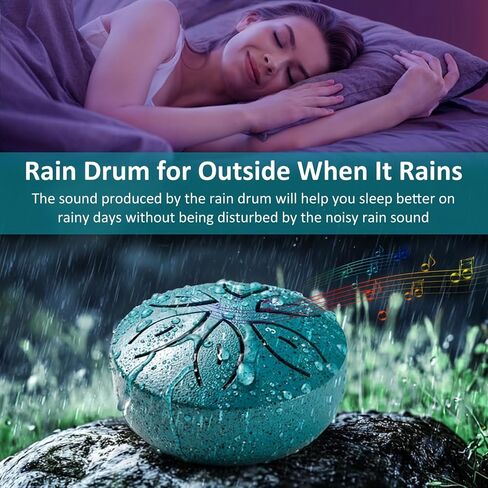 Steel Tongue Rain Drum - 3 Inch 6 Notes for Garden, for Outside, Mini Hand Yard Rhythm for Outdoor Garden Symphony (Blue) in Kuwait