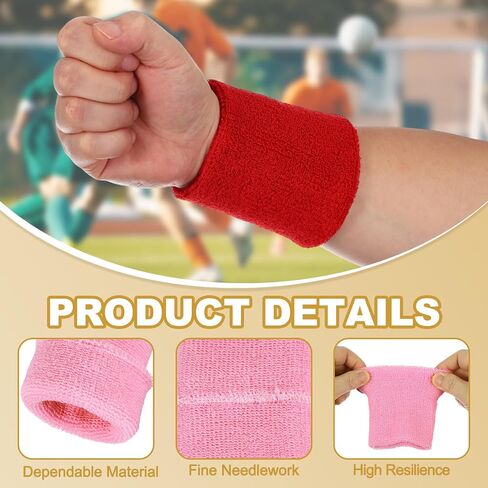 Wristbands Sweatbands, Wrist Bands for Sweat Sports Wristbands for Tennis/Basketball/Football/Running/Working Out/Youth in Kuwait