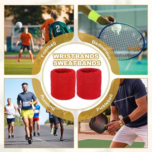 Wristbands Sweatbands, Wrist Bands for Sweat Sports Wristbands for Tennis/Basketball/Football/Running/Working Out/Youth in Kuwait