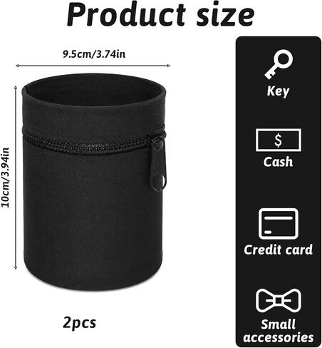 2 Pcs Wrist Wallet for Men Women Armband Wrist Pouch Light Wristband Wallet with Zipper for Storage Key Card Cash Sports Absorb Sweat Wristbands for Running Hiking Tennis Workout,Black in Kuwait