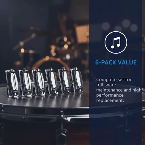 خطافات مخلبية لطبل Snare Drum - دعامات تثبيت مستطيلة مزدوجة الأطراف للطبول القياسية، وقطع بديلة معدنية مطلية بالكروم (فضي، 6.6 × 2.5 سم)‌ in Kuwait