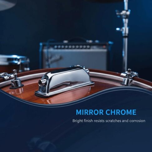 خطافات مخلبية لطبل Snare Drum - دعامات تثبيت مستطيلة مزدوجة الأطراف للطبول القياسية، وقطع بديلة معدنية مطلية بالكروم (فضي، 6.6 × 2.5 سم)‌ in Kuwait