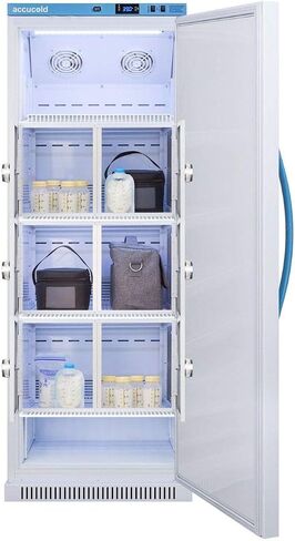 ثلاجة حليب الثدي AccuCold MLRS12MCLK 24 MOMCUBE مع 12 قدم مكعب. قدم سعة 6 خزائن منبه للباب وإضاءة داخلية LED وقفل الباب باللون الأبيض in Kuwait