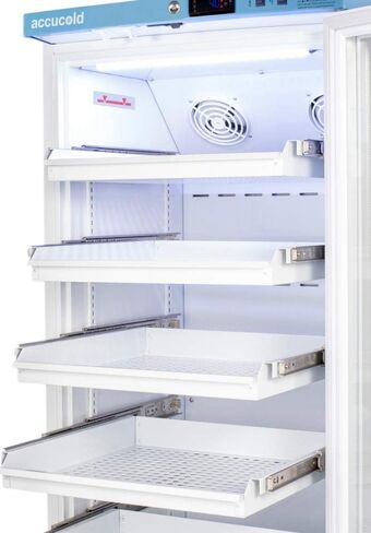 ثلاجة اللقاحات العمودية ARG12PVDR من Summit Appliance مع أدراج قابلة للإزالة، وإزالة الصقيع التلقائي مع دورة تذويب قابلة للتعديل، ومقبض أيون فضي وسلك من فئة المستشفى مع قابس "النقطة الخضراء" in Kuwait