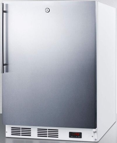 Summit Appliance VT65MLSSHVADA ADA Compliant Freestanding Medical All-Freezer Capable of -25ºC Operation with Lock, Manual Defrost, Wrapped Stainless Steel Door, Thin Handle and White Cabinet in Kuwait