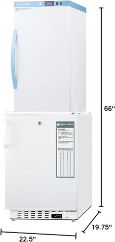 مجموعة ثلاجة/فريزر واسعة النطاق مقاس 20 بوصة من Summit Appliance ARS3PV-ADA305AFSTACK، تتضمن ثلاجة ARS3PV وفريزر ADA305AF، وكلاهما مزود بأسلاك من فئة المستشفيات مع مقابس "Green Dot" in Kuwait